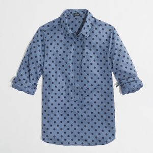 J. Crew Factory Jacquard dot popover shirt